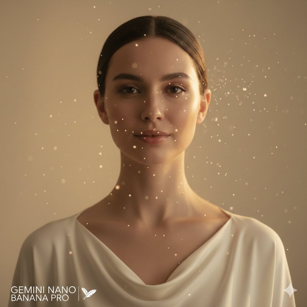 Calm eyes, simple elegance.

A high-fashion close-up portrai