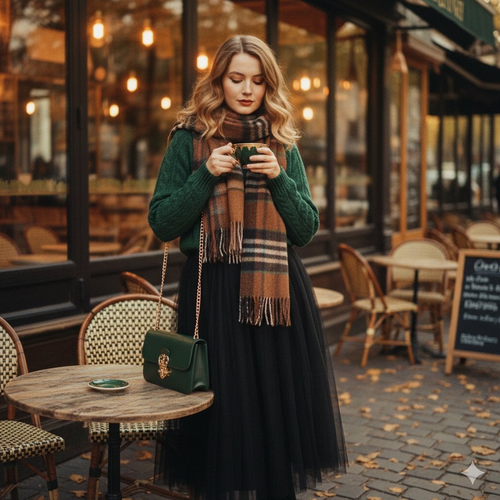A cinematic 1970s-inspired fashion portrait of a graceful yo