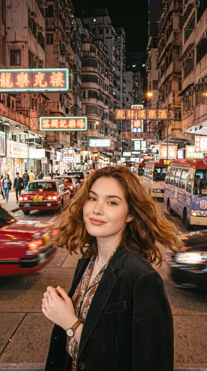 Generates a portrait photos with a retro Hong Kong style. Th