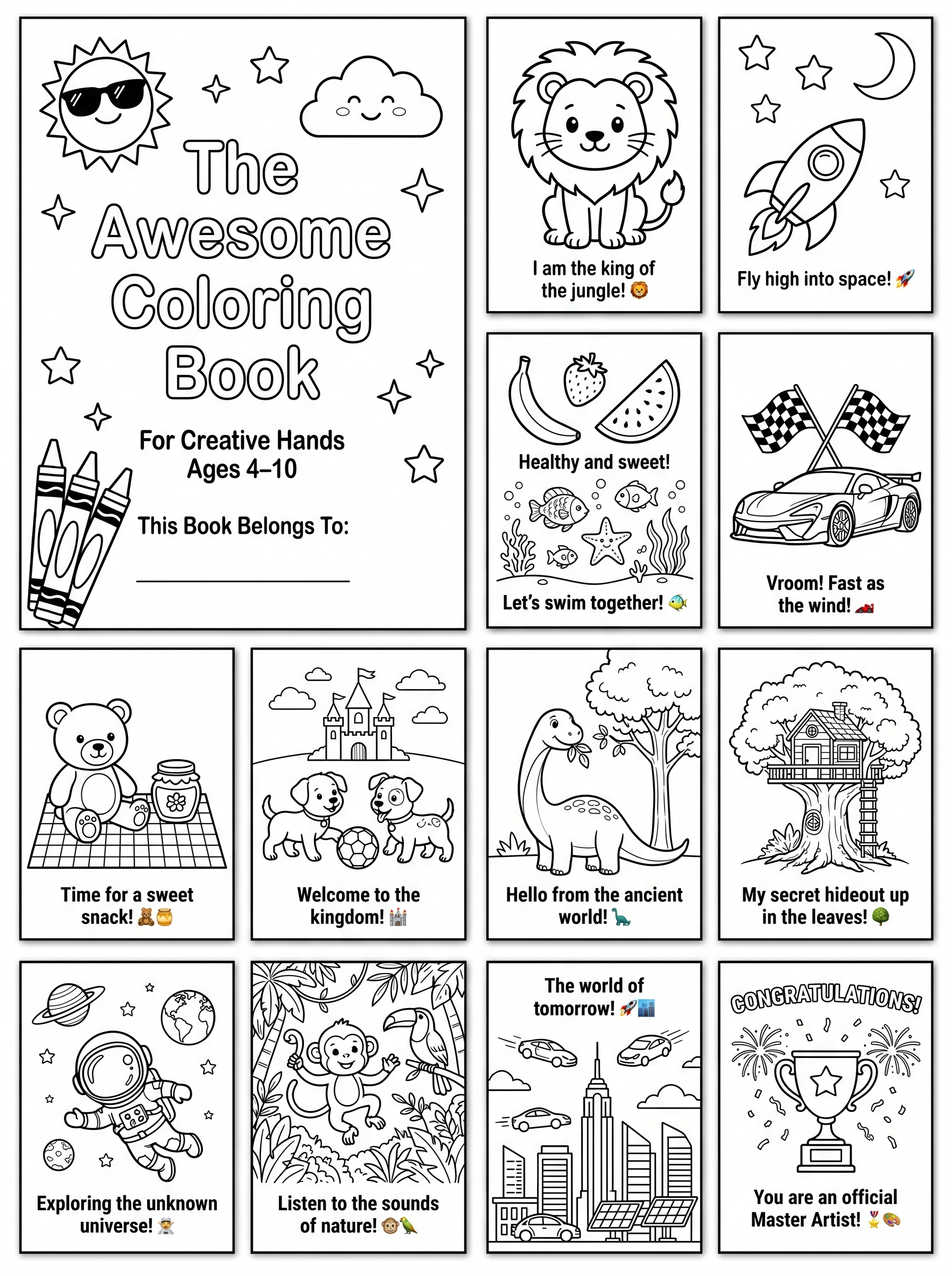 The Awesome Coloring BookFor Creative Hands Ages 4–10Page 1