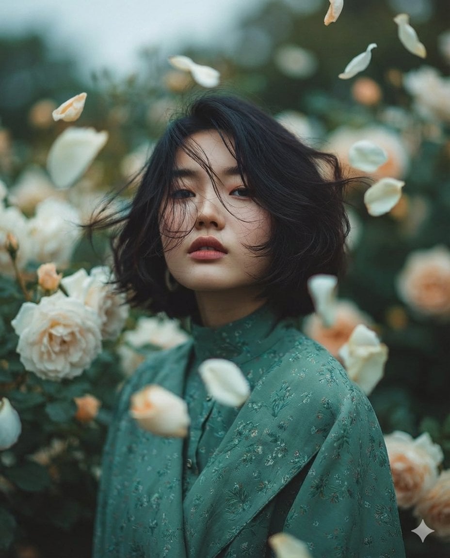 {
  "Objective": "Create a dreamy fine-art portrait with a r