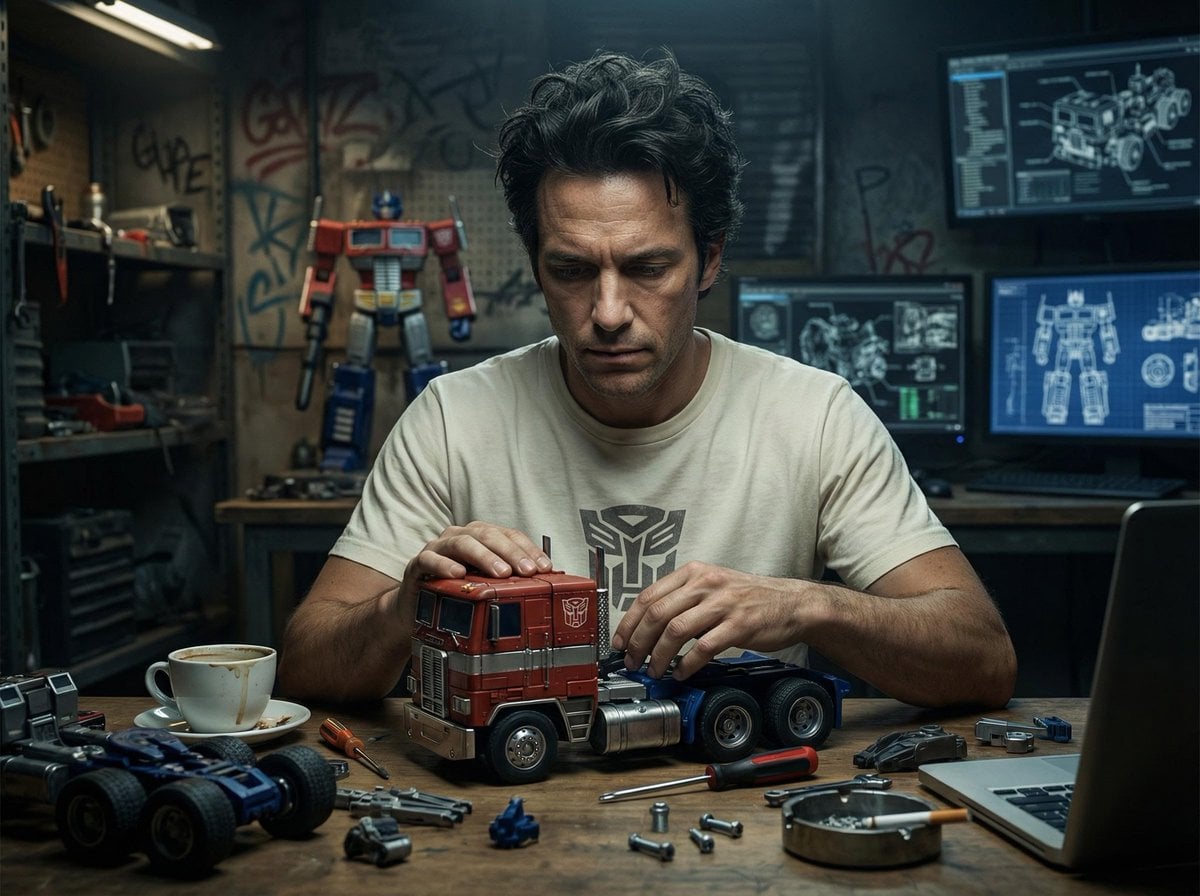{
  "title": "Optimus Prime Toy Assembly Workshop",
  "style