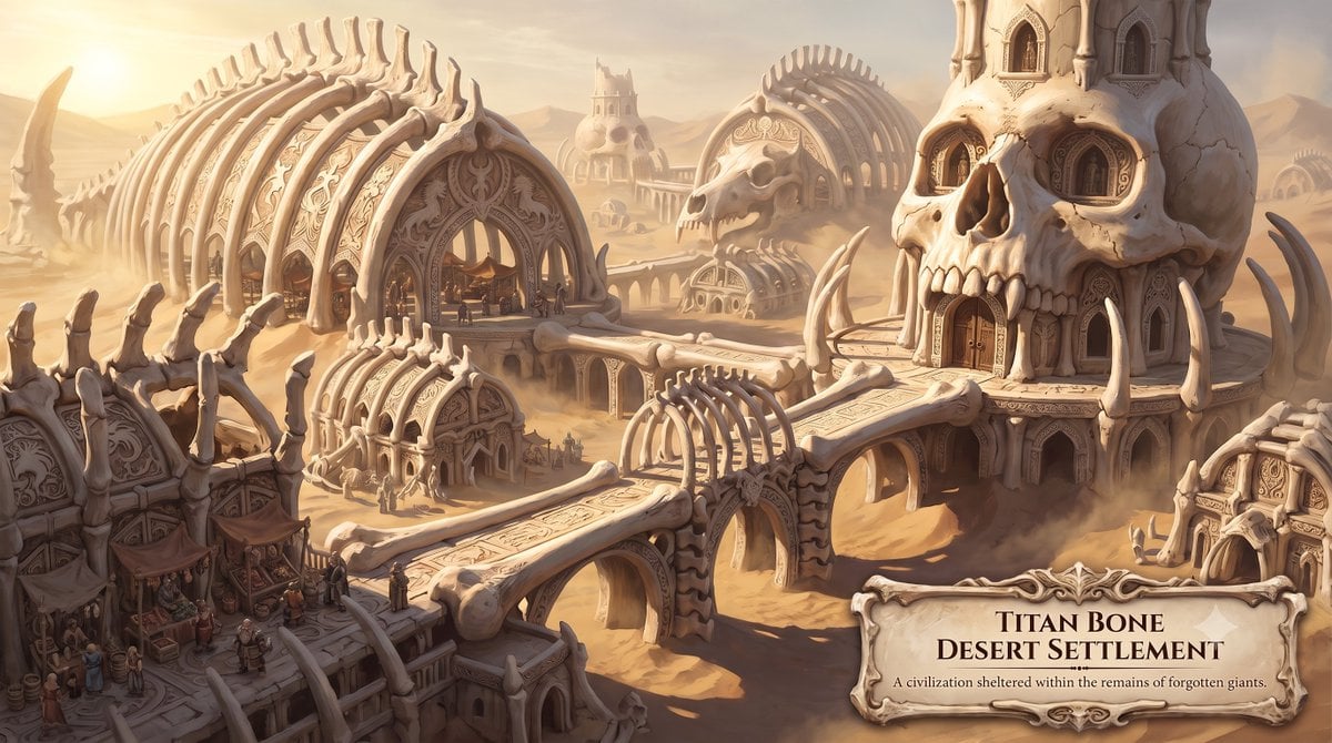 Titan Bone Desert Settlement
SCENE
A settlement built among