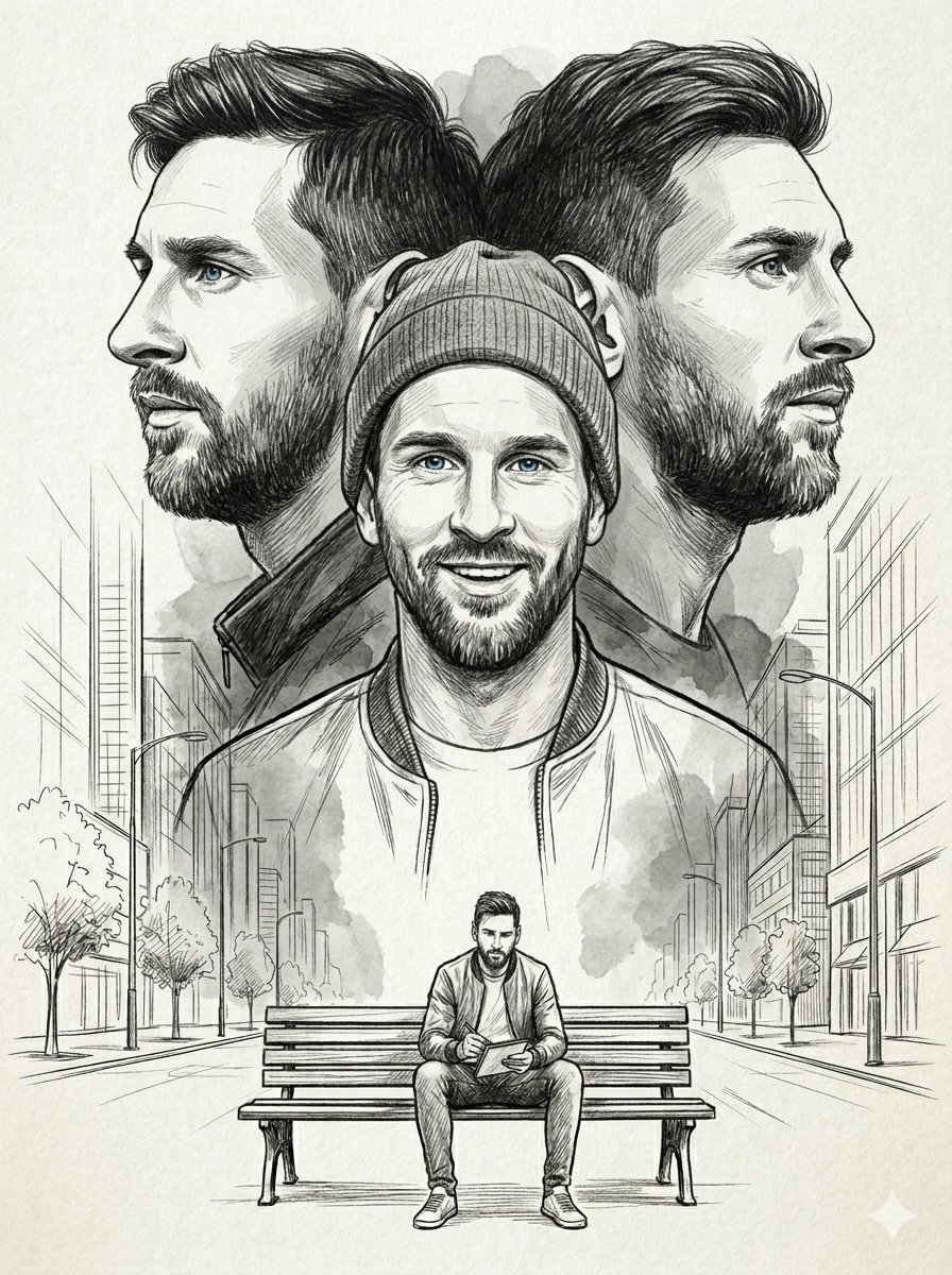 Ultra-detailed monochrome pencil sketch illustration featuri