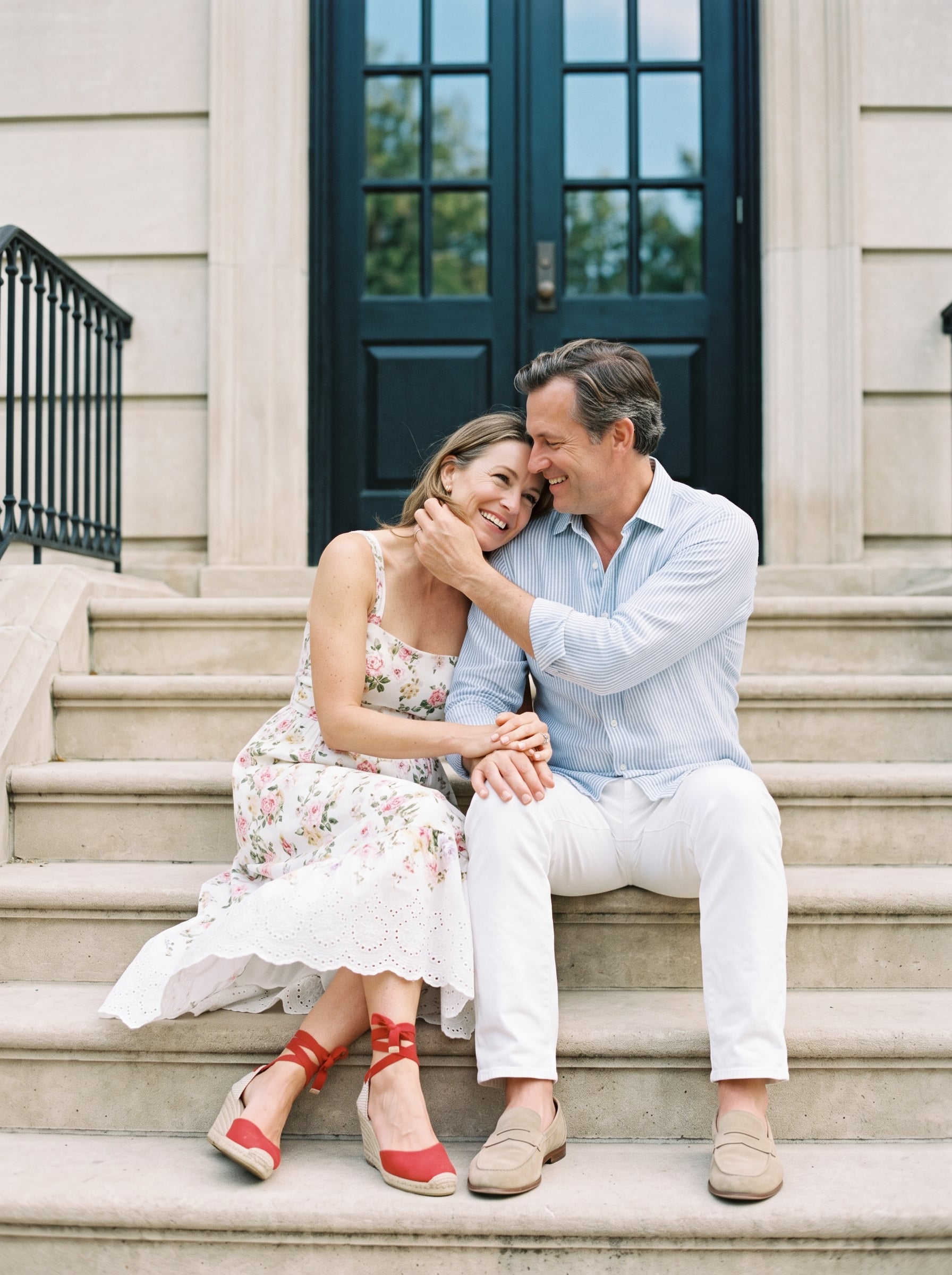 On a quiet afternoon, a relaxed, romantic moment unfolds on