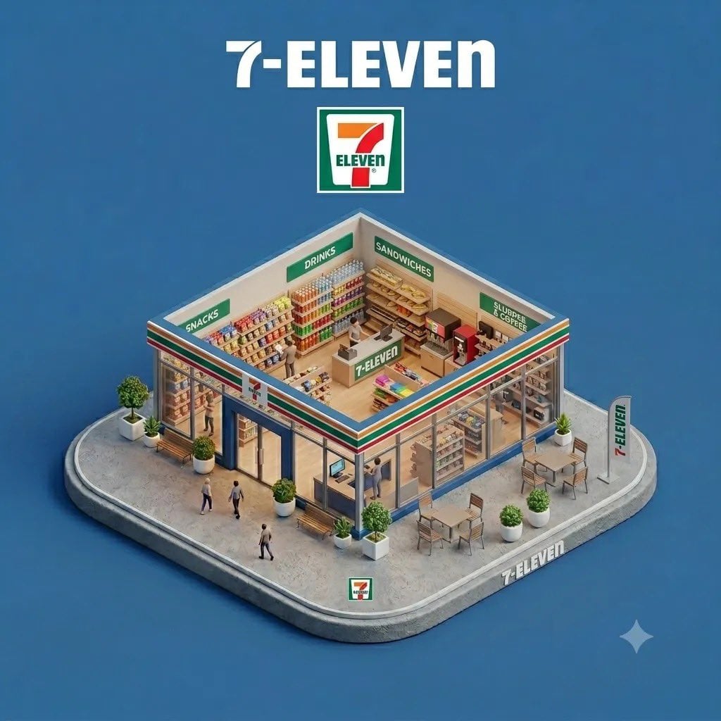 "Ultra-detailed isometric 3D miniature diorama of a branded