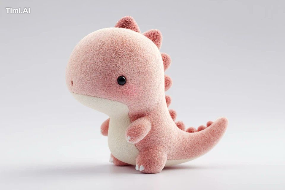 A soft plush 3D model of a [subject] with [key detail], rend