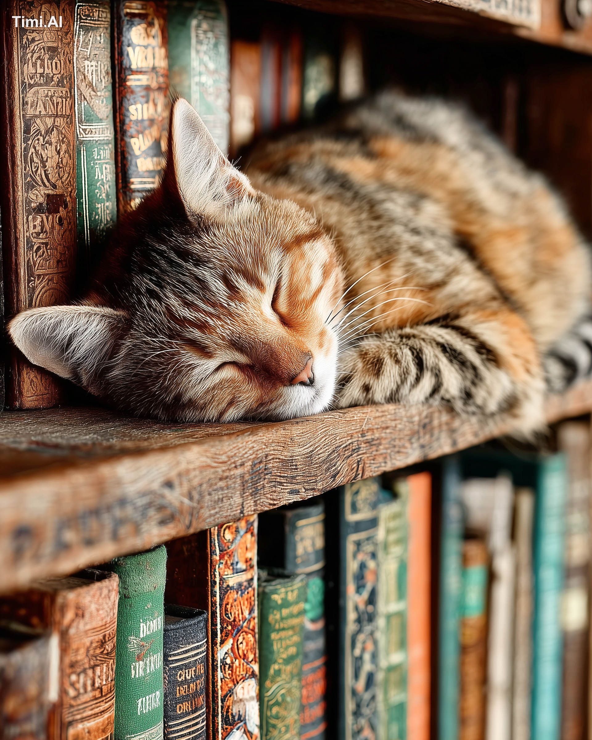 When life gets chaotic, cats find the highest shelf, curl up