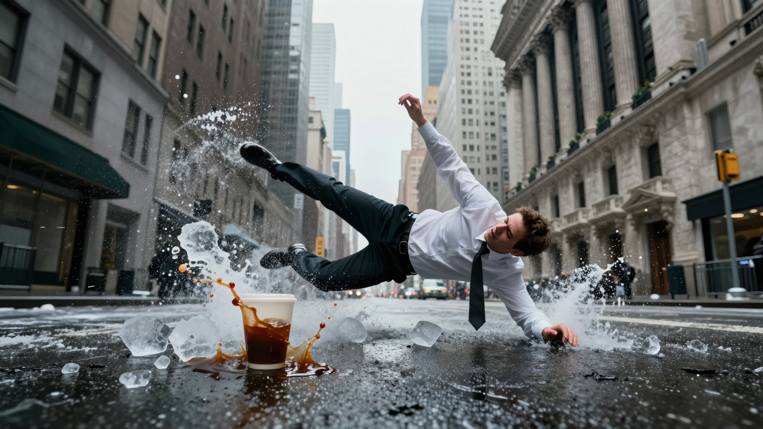 Bullet time effect. A businessman in white shirt and black t