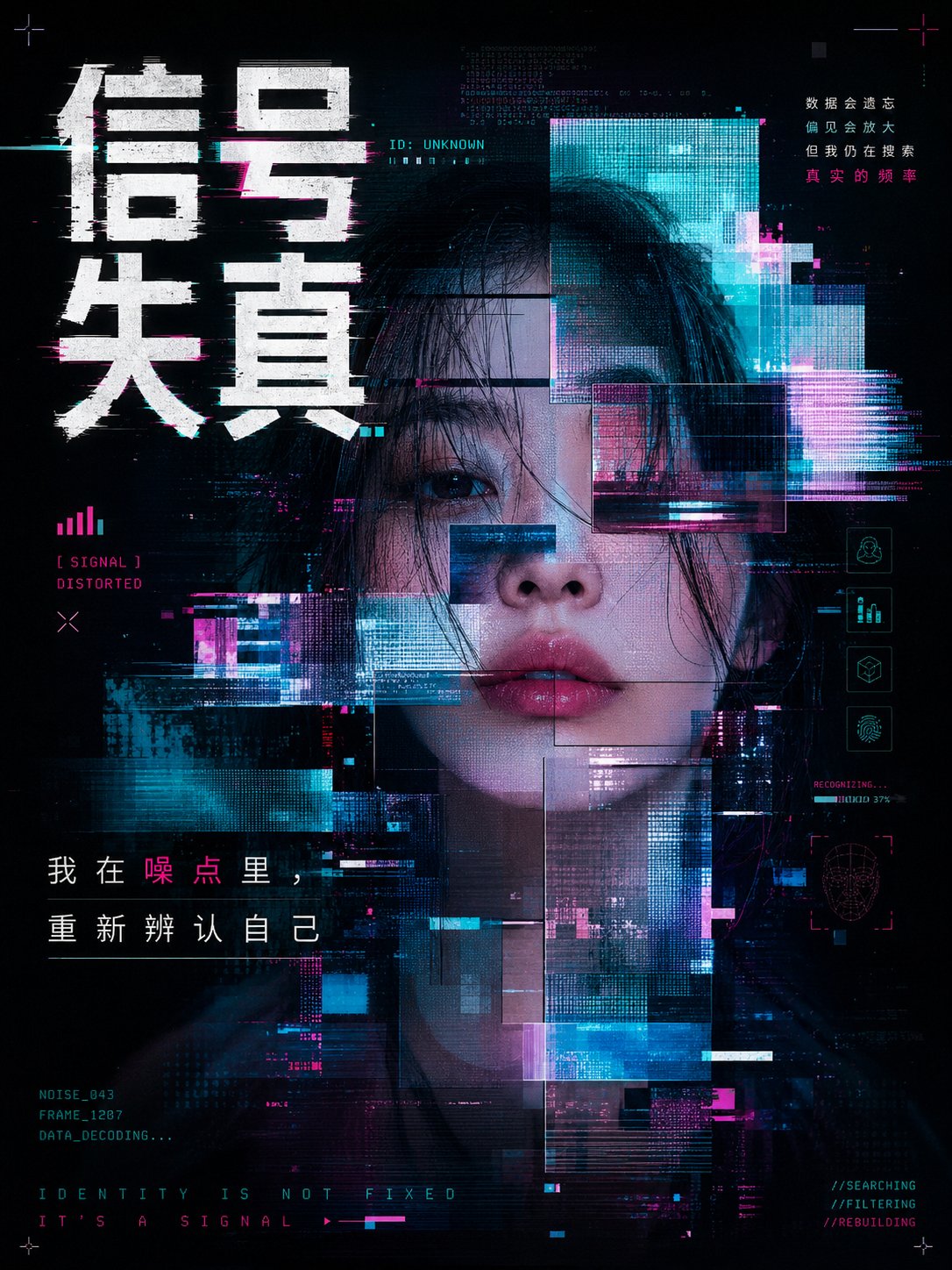 对面女生@参考图坐在餐桌另一侧的卡座上,身体正对镜头方向,上半身位于餐桌后方,只露出胸口以下或局部上半身,姿态安静放松。