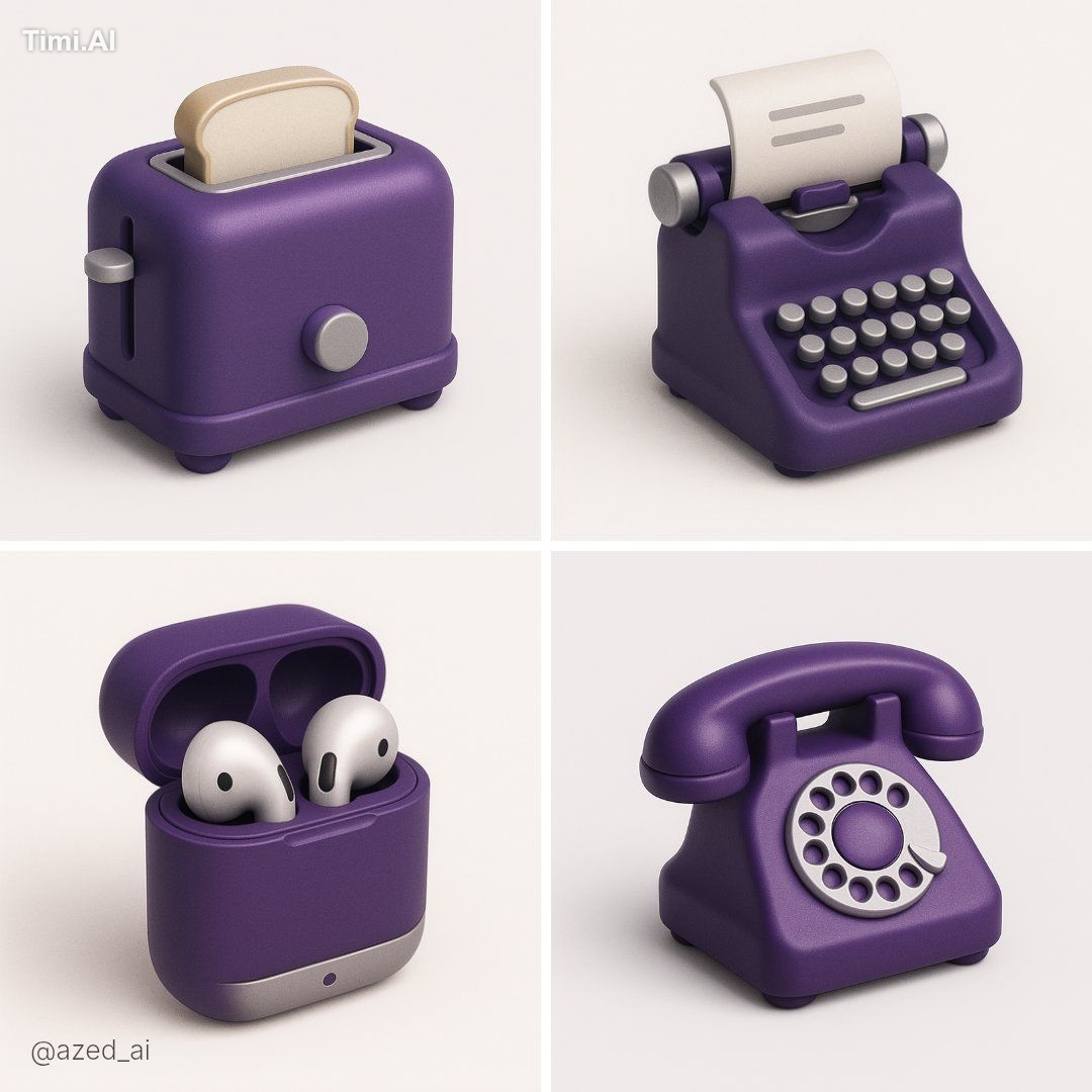 3D icon of [subject], rounded plastic design in dark purple 