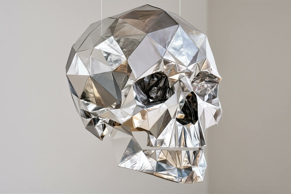 A stylized sculpture of a [Subject], entirely constructed fr