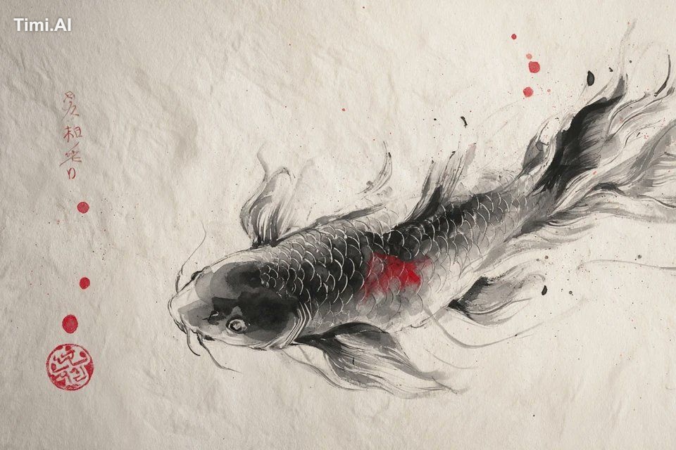 A traditional Japanese ink wash painting of a [subject], cre