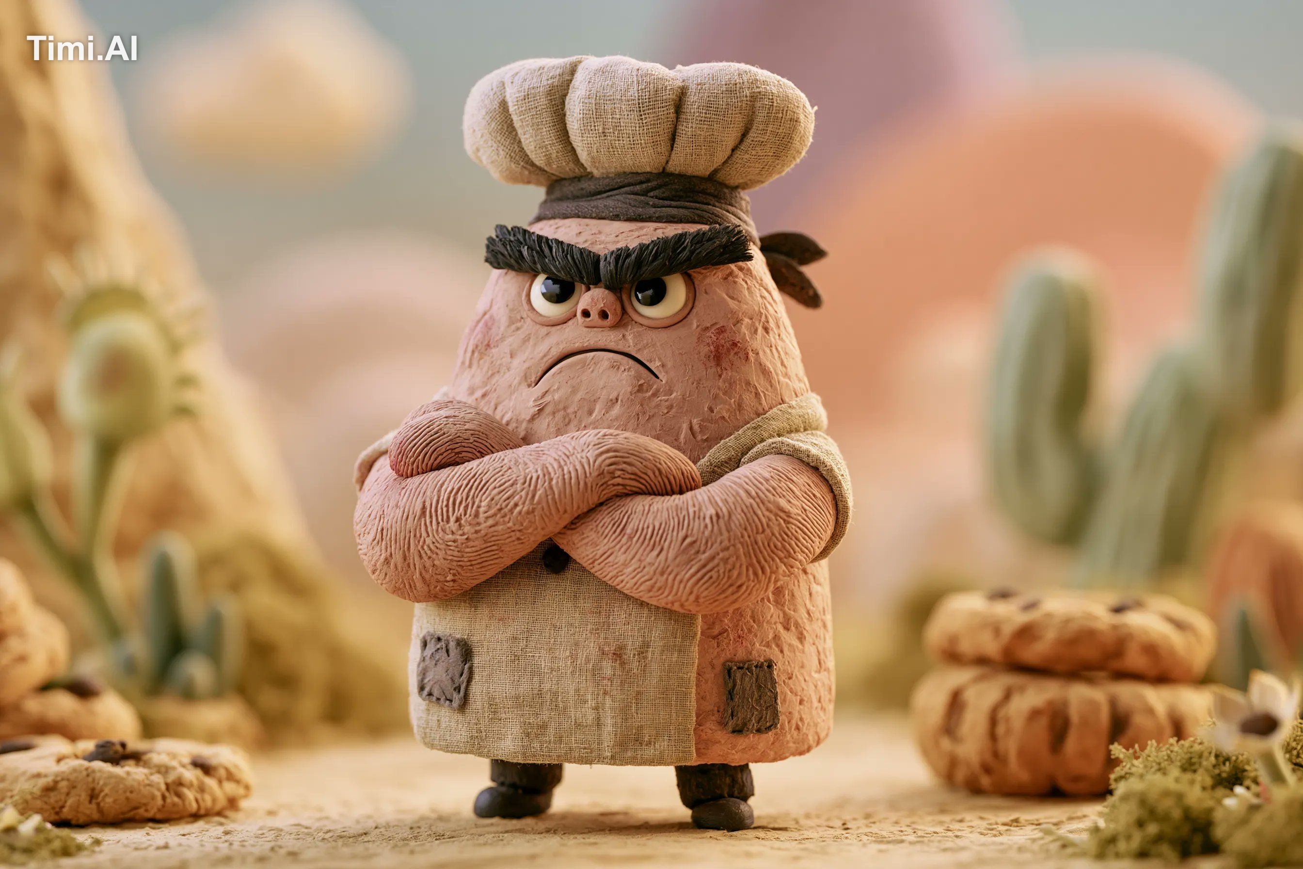 A claymation-style [subject], sculpted with visible fingerpr