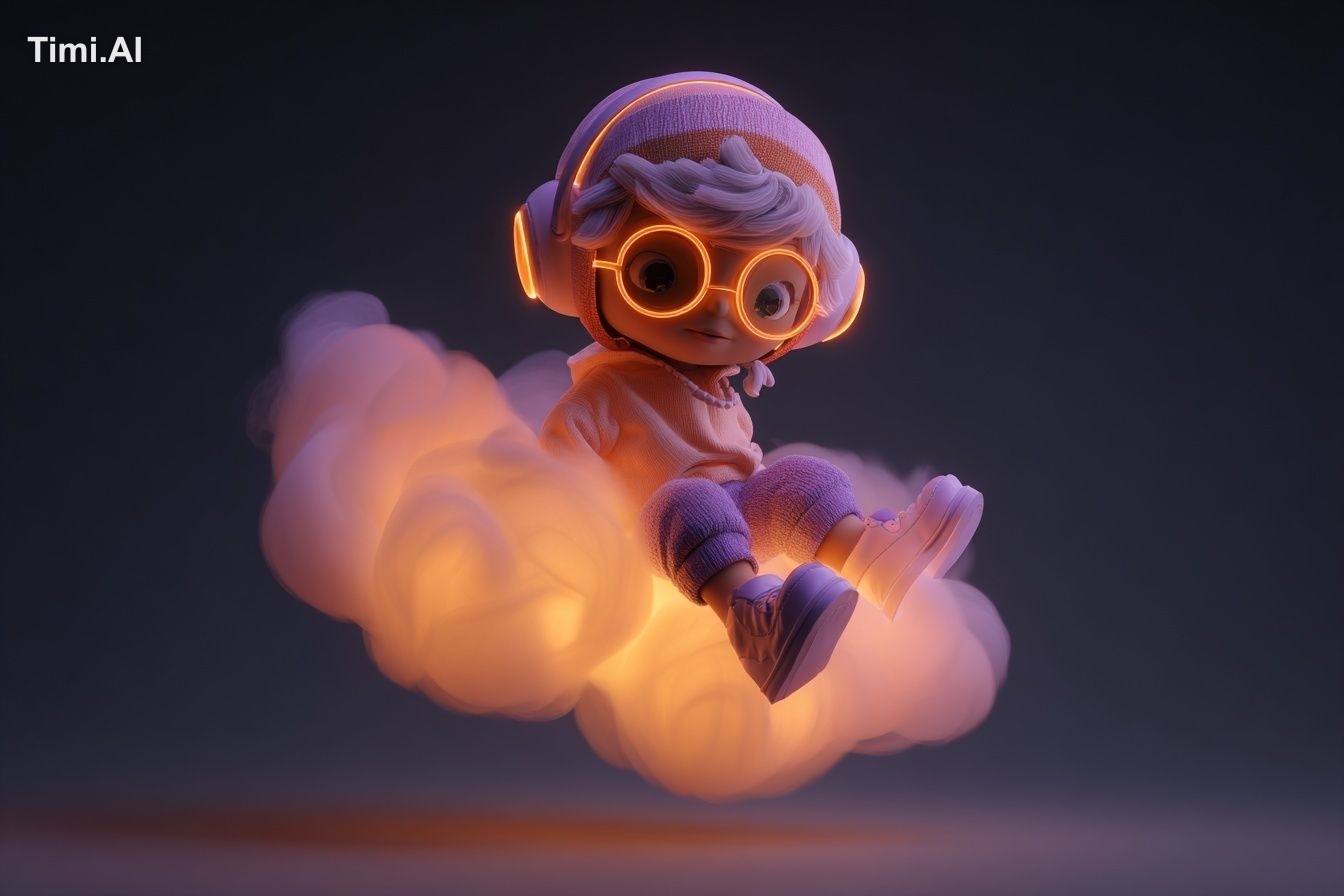 A 3D cartoon-style render of a [subject], with a soft matte 