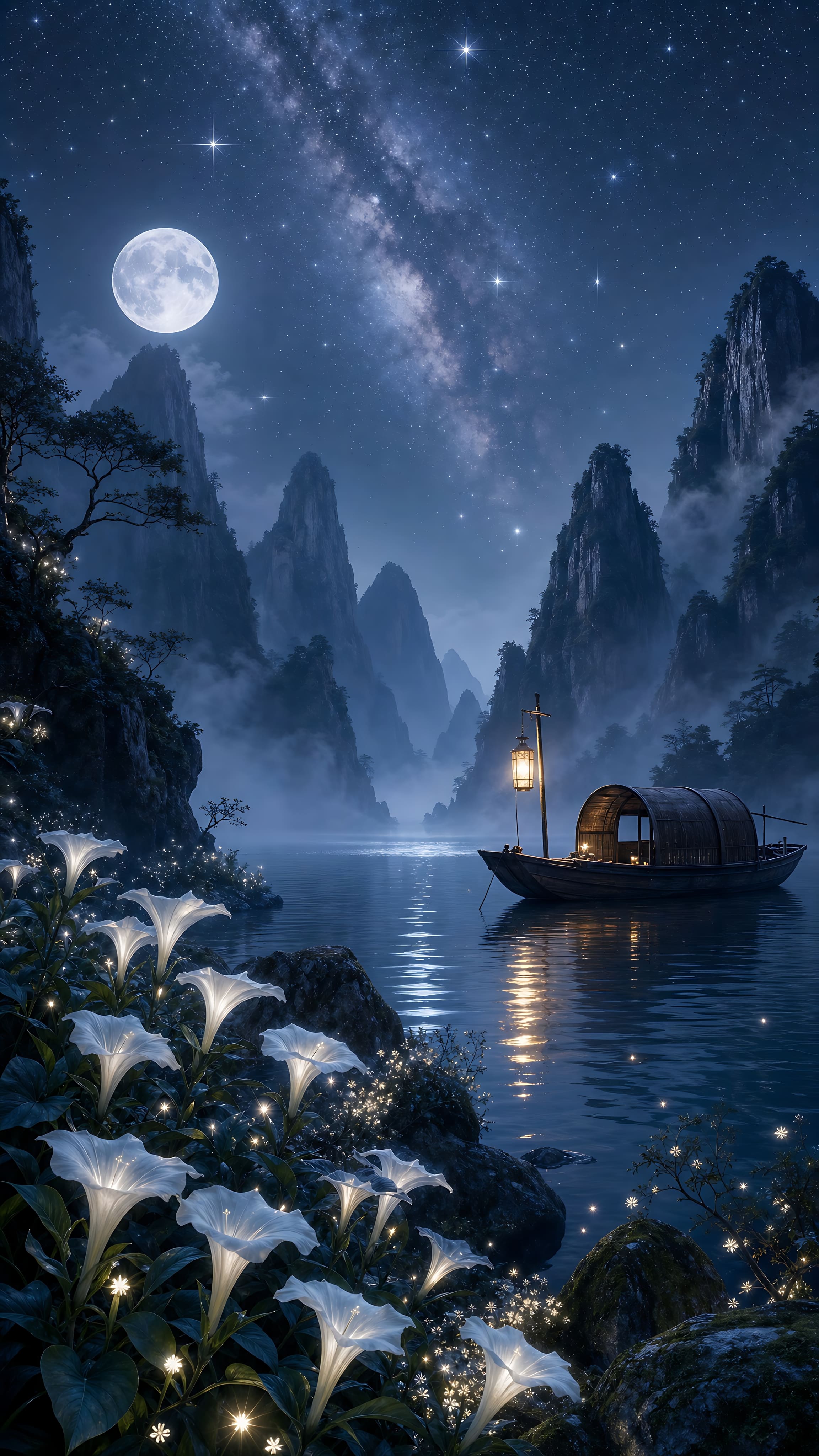 The ethereal lighting and misty mountains… these capture the