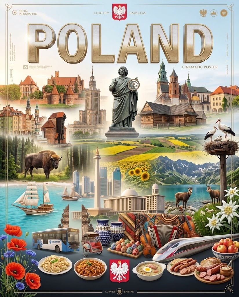 A cinematic luxury infographic poster celebrating **[COUNTRY